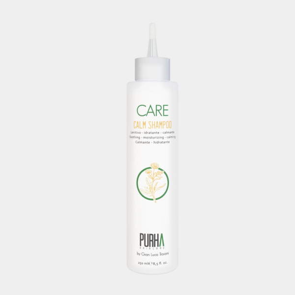 Shampoo lenitivo per cute sensibile Calm Purha Haircare purha care shampoo