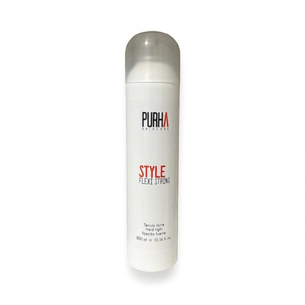 Spray modellante per capelli tenuta forte Flexi Strong (senza gas) Purha Haircare flexi strong