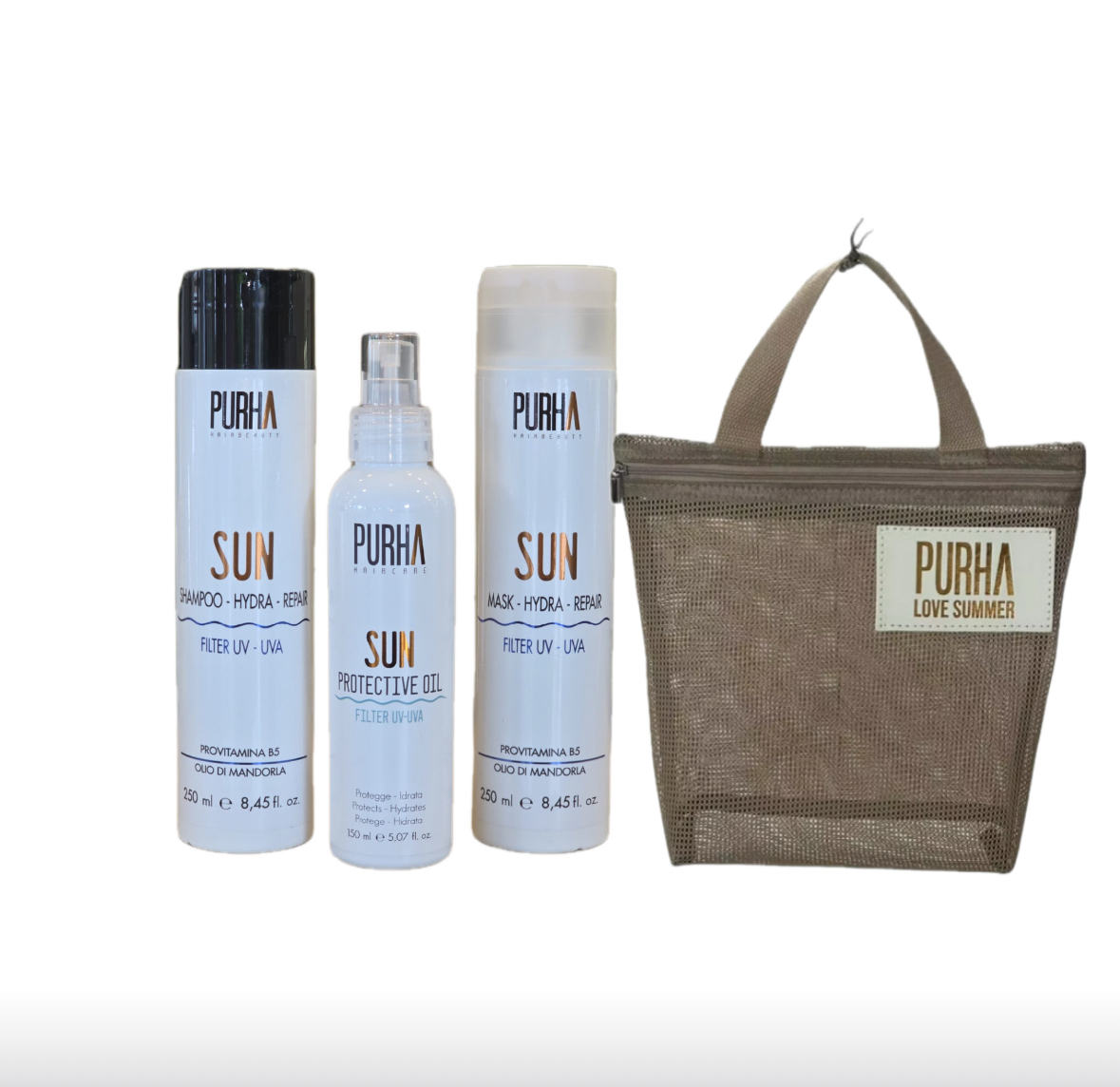 Kit Solare con Borsa Mare Traforata Purha